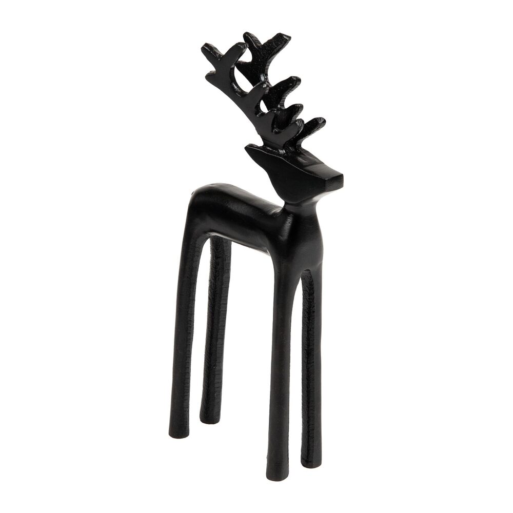9187 Modern Metal Reindeer Figurine Sleek Aluminum Winter Holiday Decor